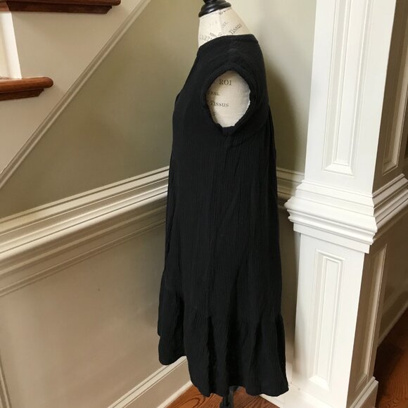 We are Sundays Cotton Gauze Midi Dress Womens 2 Small Black V-Neck Sleeveless - Picture 9 of 11